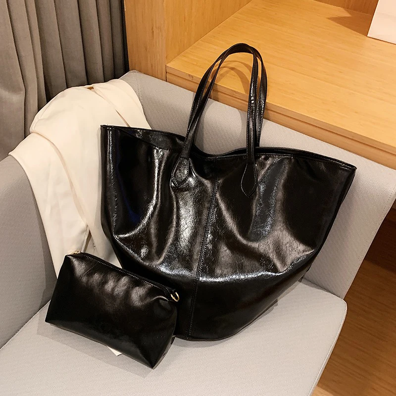 

Vintage Tote Bags 2023 New In For Women Designer Luxury Purse PU Material Bucket Shape High Capacity Paint Surface Handbag Bag