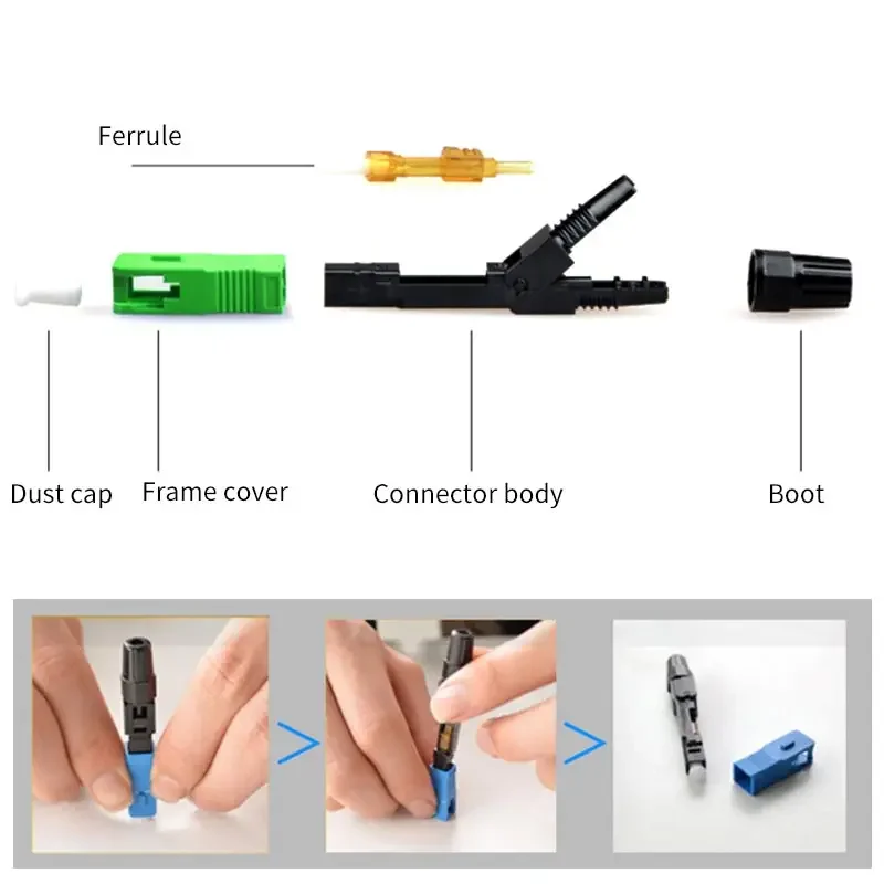 Adaptador de fibra FTTH, conector de fibra óptica SC/APC, componente ...