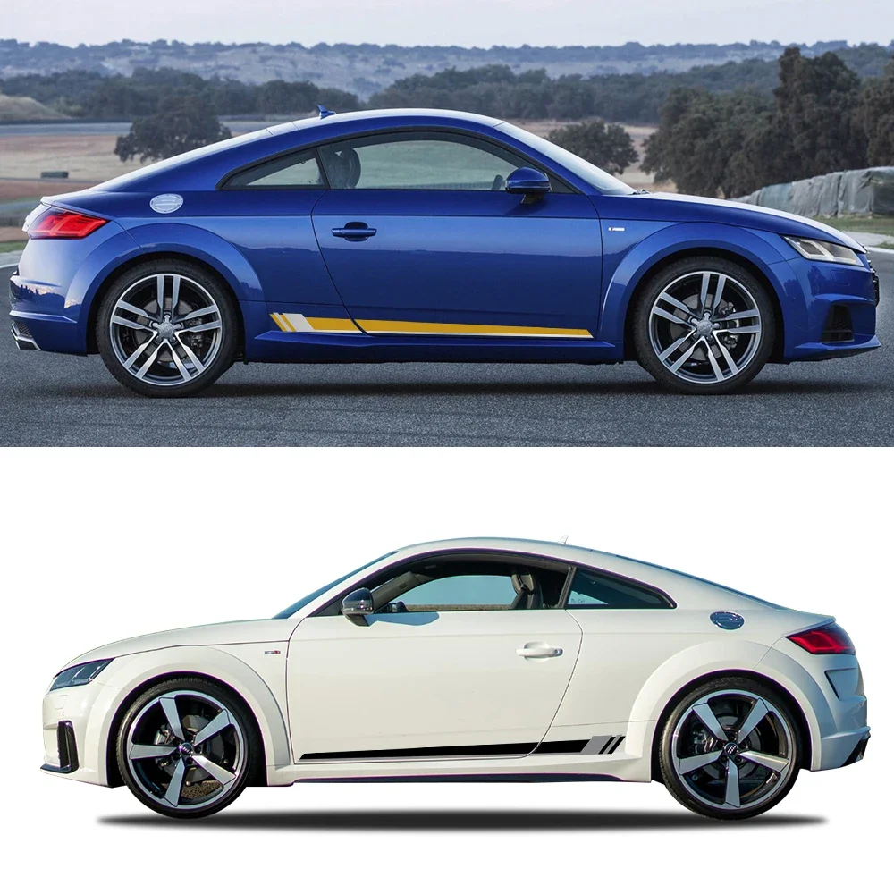 Sleek Car Side Stripes Decals Vinyl Graphics Trims Auto Accessories