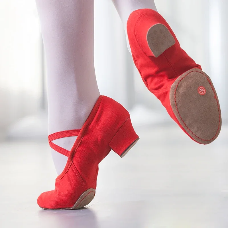 Quality Leather Ballet Dancing Shoes For Women Low Heel Genuine Leather Girls Ballet Jazz Dance Shoes Belly Yoga Teachers's Shoe 4