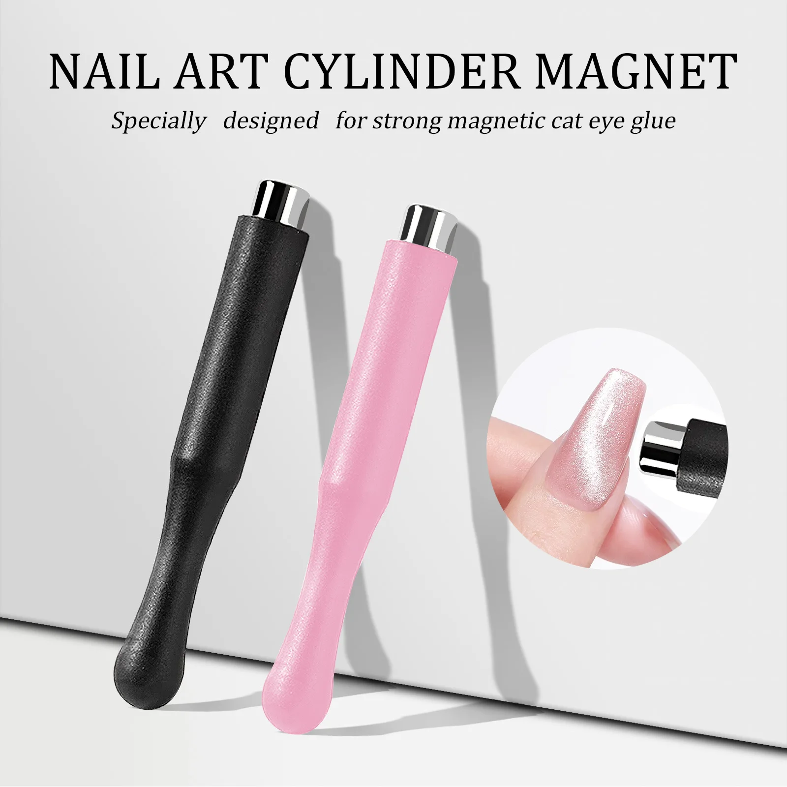 Magnetic Nail Art Tools Nail Art Cylinder Magnet for UV/LED Gel Special Designed Silicone Case Strong Nail Magnetic Stick Convenient Manicure Tools