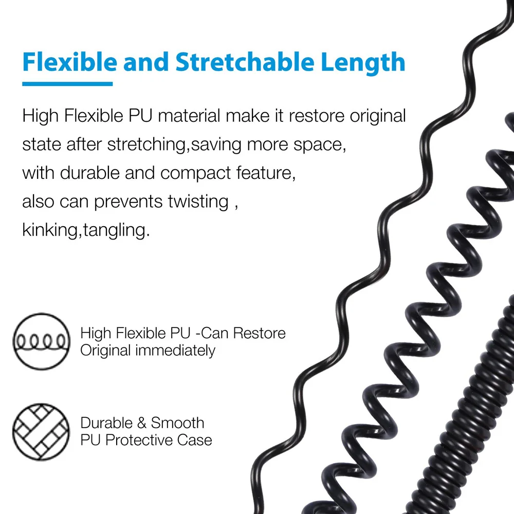 Club One Spring Relief Coiled Cable for JBL Club One Headphones Cables Cords Wire