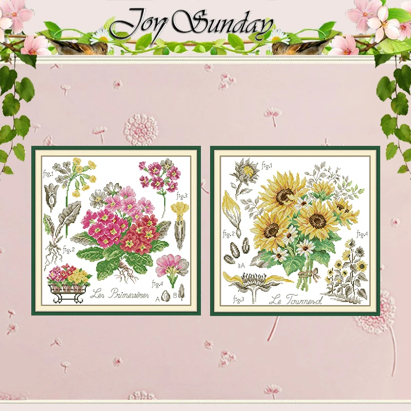 Primrose Sunflower Patterns DIY Cross Stitch Embroidery Kit