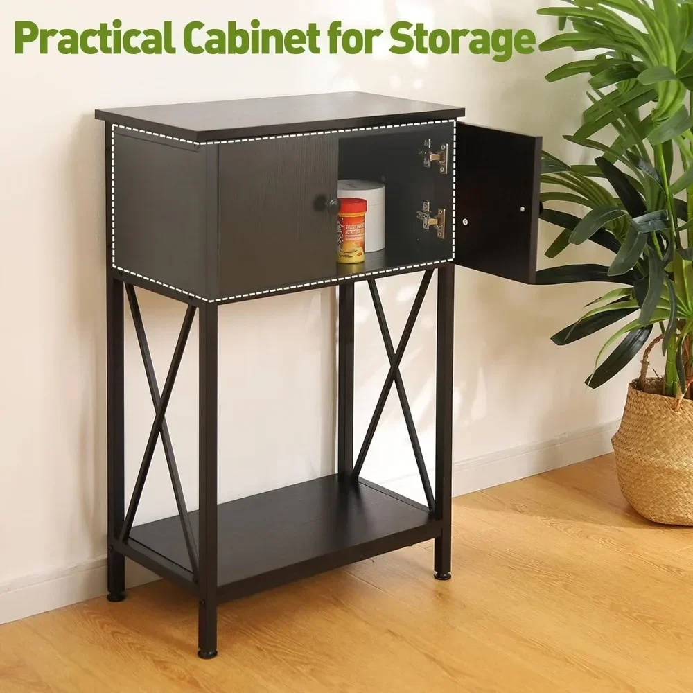 10 Gallon Fish Tank Stand with Cabinet,Double Aquarium Stand for 10 & 5 Gallon Fish Tank,Heavy Metal with Stable Structure