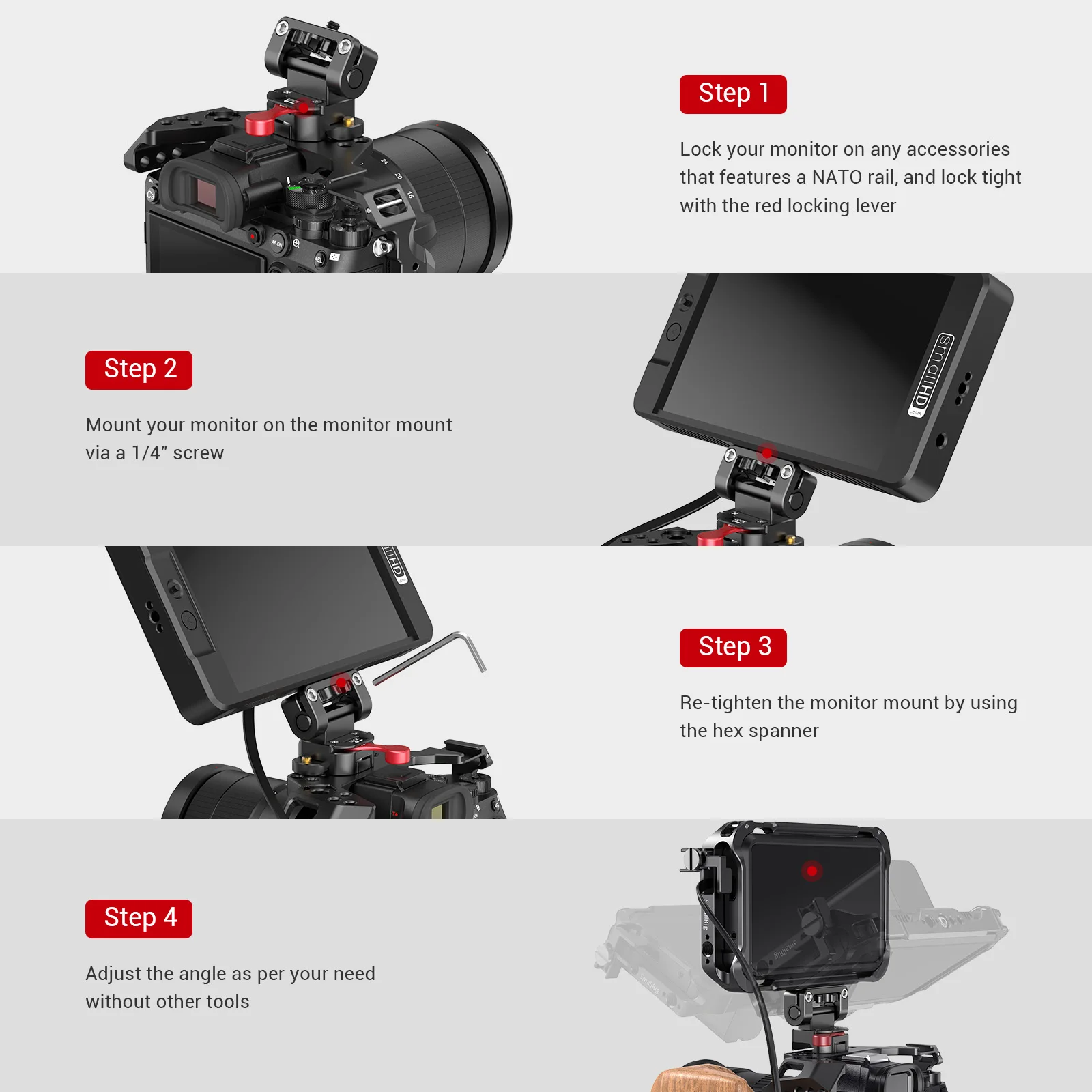 SmallRig DSLR ī޶ ƿƮ  ,    Ŭ , 5 ġ, 7 ġ  2100B