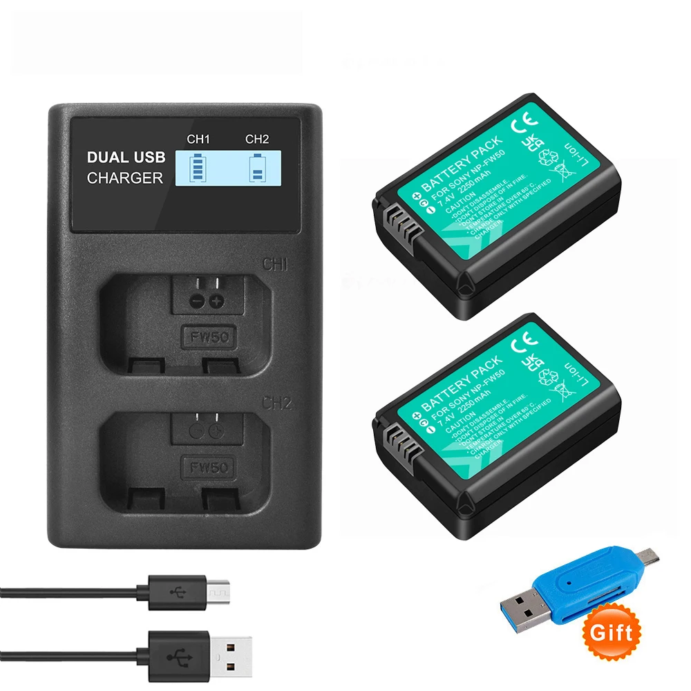 

PALO NP-FW50 2000mAh np fw50 NPFW50 Battery for Sony Alpha a6500 a6300 a7 7R a7R a7R II a7II NEX-3 NEX-3N NEX-5