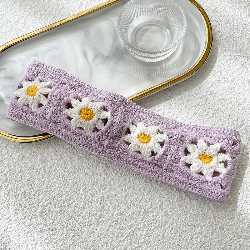 Floral Embroidery Knitted Headband for Kids Girls Turban Cotton Women Hair Accessories Strectchy Bohemian Children Hairbands designer baby accessories Baby Accessories