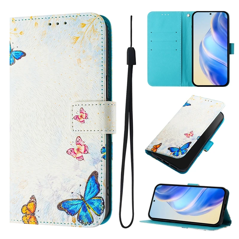 Leather Wallet Flip Case with Cartoon Design