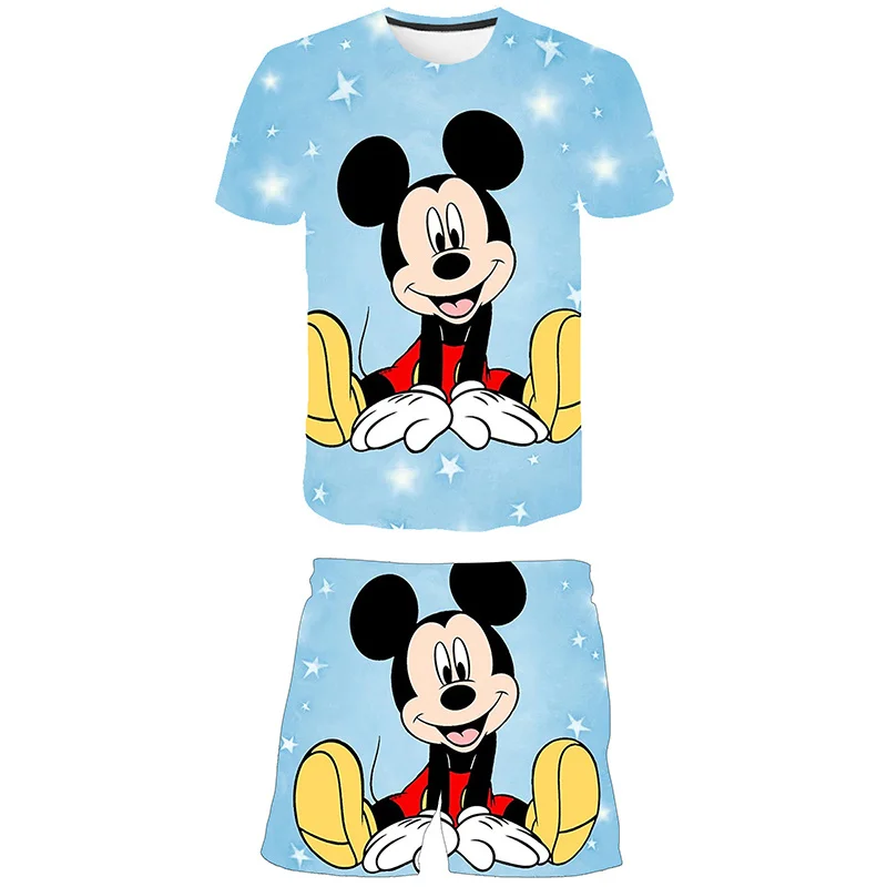 

Summer Baby Boys Girls Cartoon Mickey Mouse T Shirt + Shorts Set Clothes Kids Cute Cartoon 2pcs Children Girls Clothing Sets