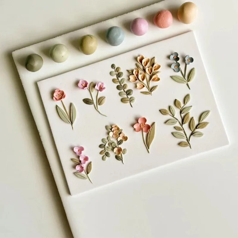 INS Floral Plants Polymer Clay Mold DIY Flower Earrings Jewelry Soft Clay Cutter Pendants Ornaments Making Tool