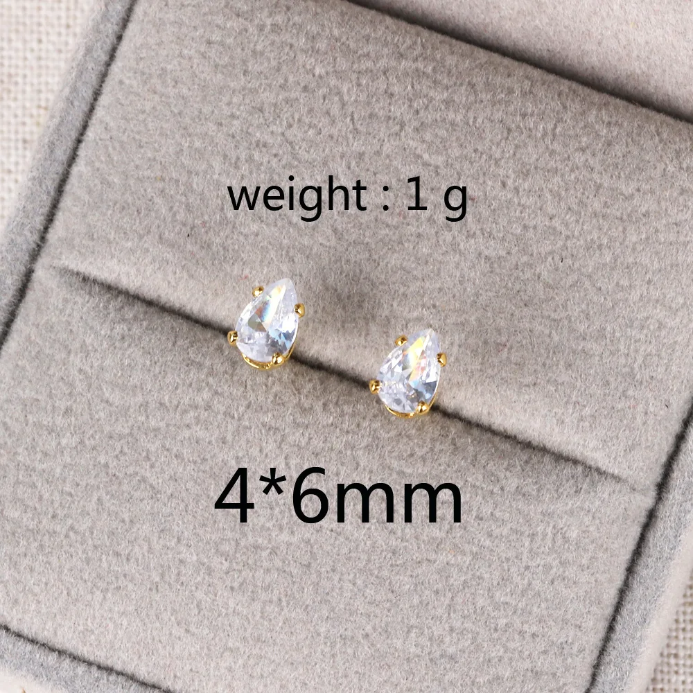 Zarte wassertropfenförmige Ohrstecker, luxuriöse silberne Farbe, Kristall-CZ-Ohrringe für Damen, modischer, vielseitiger Schmuck – Detail 6