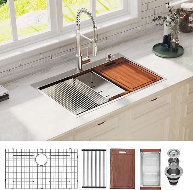 Undermount Single Bowl Kitchen Sinks  Stainless Steel Kitchen Accessories  - 32-inch - Aliexpress