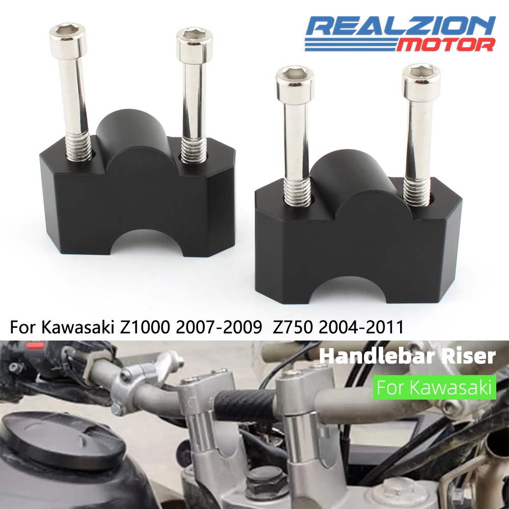 Realzion Z1000 Manubrio Morsetto Estensione Rialzata Raiser Supporto Manubrio Riser Per Kawasaki Z1000 2007-2009 Z750 2004-2011