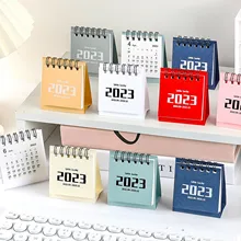 2023 Mini kalendarz biurkowy Morandi stały kalendarz stały kalendarz biurkowy stół biurowy Planner jednolity kolor dzienny harmonogram tanie tanio BEHATRD CN (pochodzenie) Drukowany kalendarz Kalendarz stołowy
