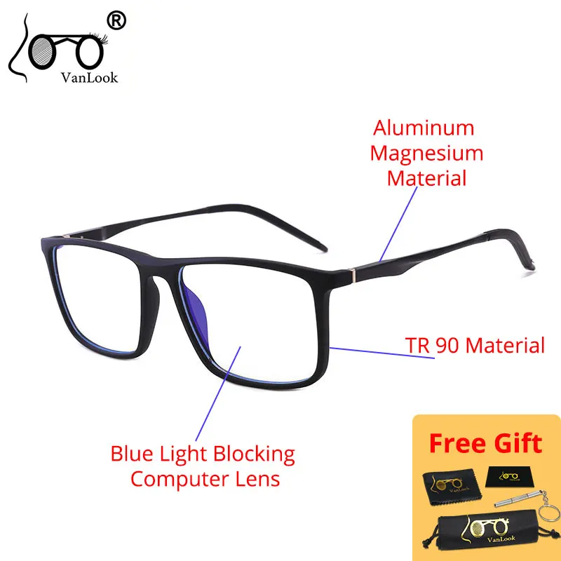 Blue Light Blocking Unisex Square Eyewear with UV Protection