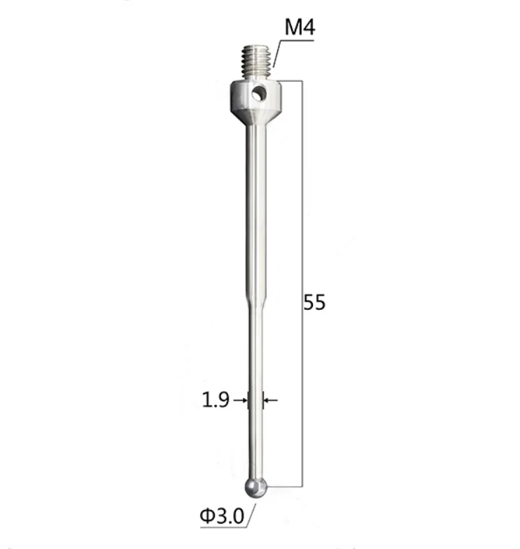 

55mm Length-3mm Ball-M4-EDM Probe Stylus