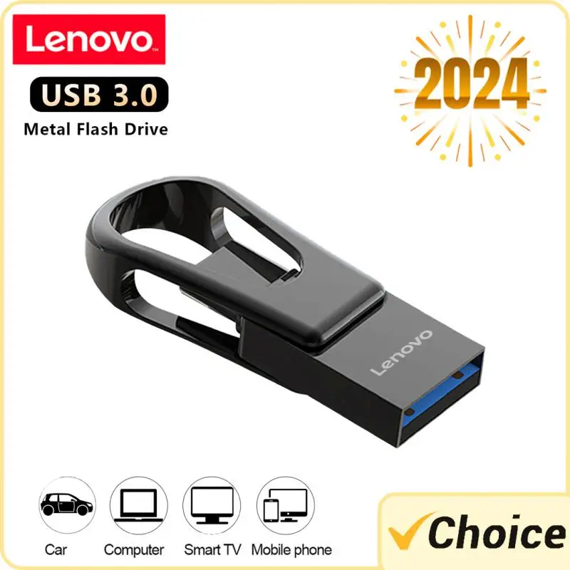 Lenovo 2Tb Usb3.0 Flash Drives Otg Metal Real Capacity Memory Stick Black Pen Drive Regalo Aziendale Creativo Silver Storage U Disk