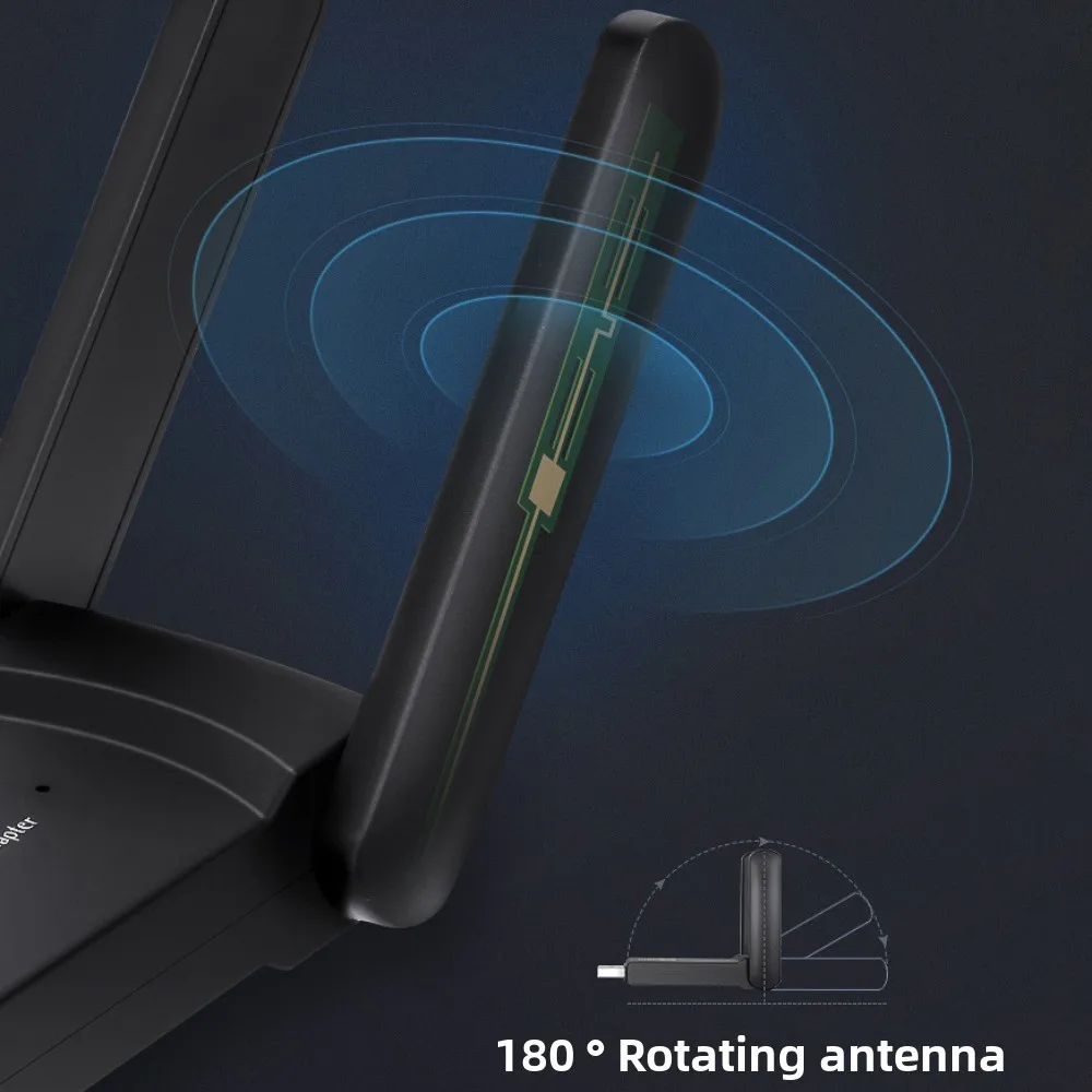 듀얼 밴드 WiFi USB 어댑터 2.4G/5Ghz USB3.0 인터페이스 1300Mbps WiFi 동글 강력한 수신기 무선 네트워크 카드