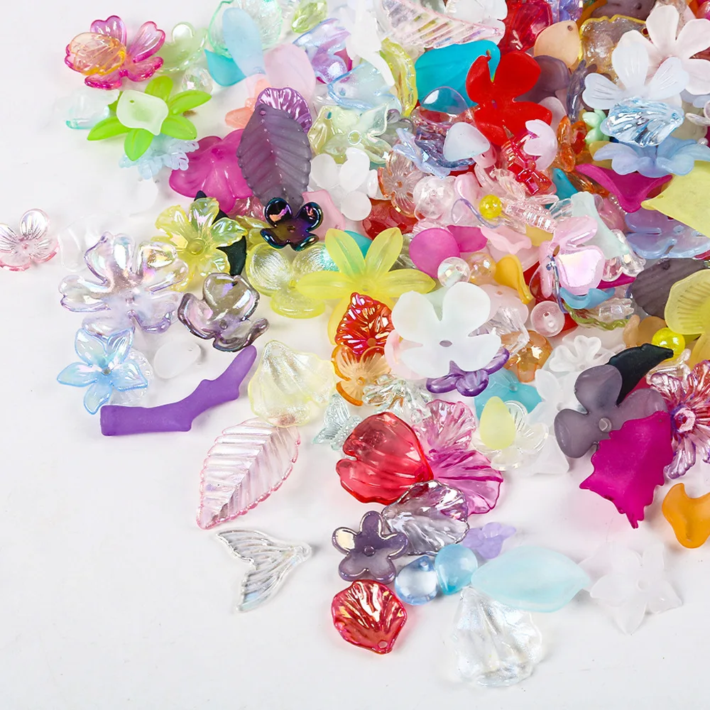 20g/100g Acryl Blume Kirschblüte Perlen Schmuck Machen Niedlich für Armbänder Machen Ästhetische Perlen Charms DIY Halskette Geschenke – Detail 8