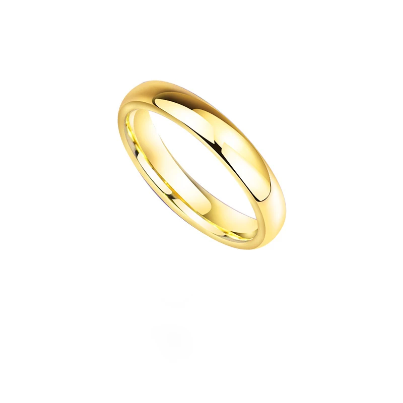24K Gold Plated Tungsten Wedding Bands | 4mm 6mm 8mm Dome Rings For Men & Women, Engraved "I Love You" - View #6