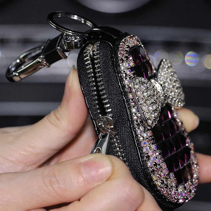 Bling Rhinestone Car Key Case Holder Card Remote Keyless Universal