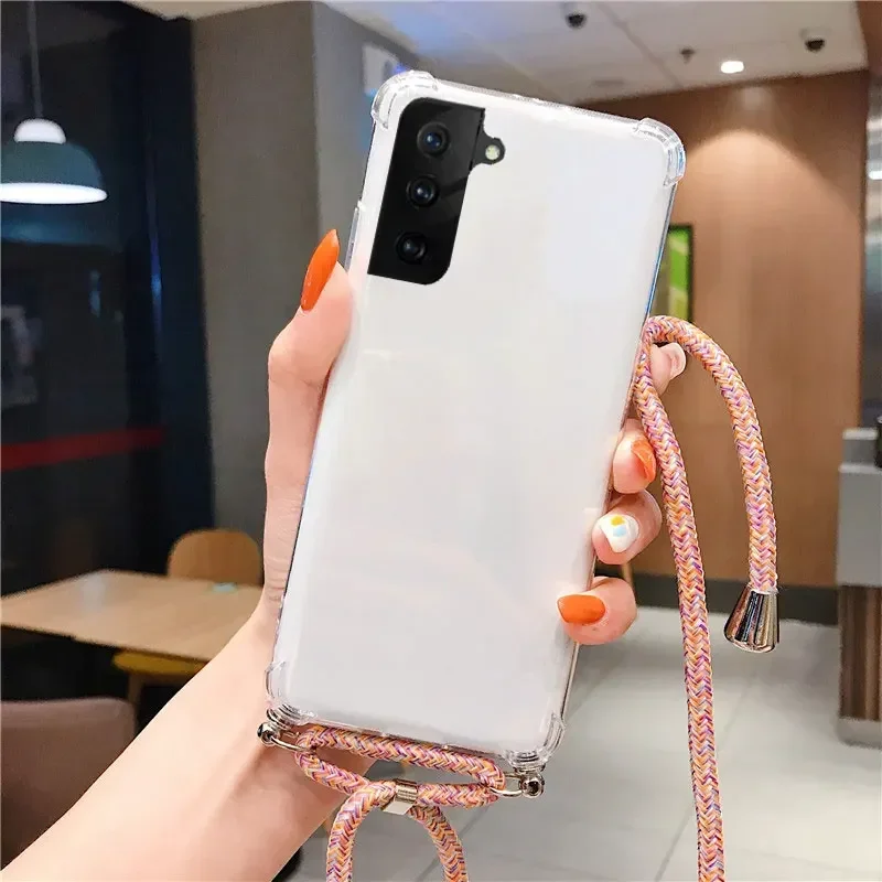 Shockproof Silicone Crossbody Necklace Transparent Phone Case