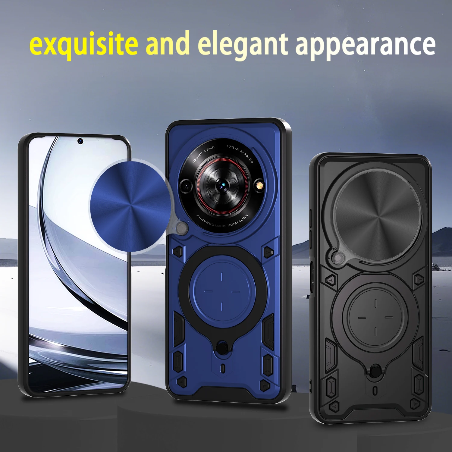 Magnetic Ring Stand Case with Slide Camera Protection Cover