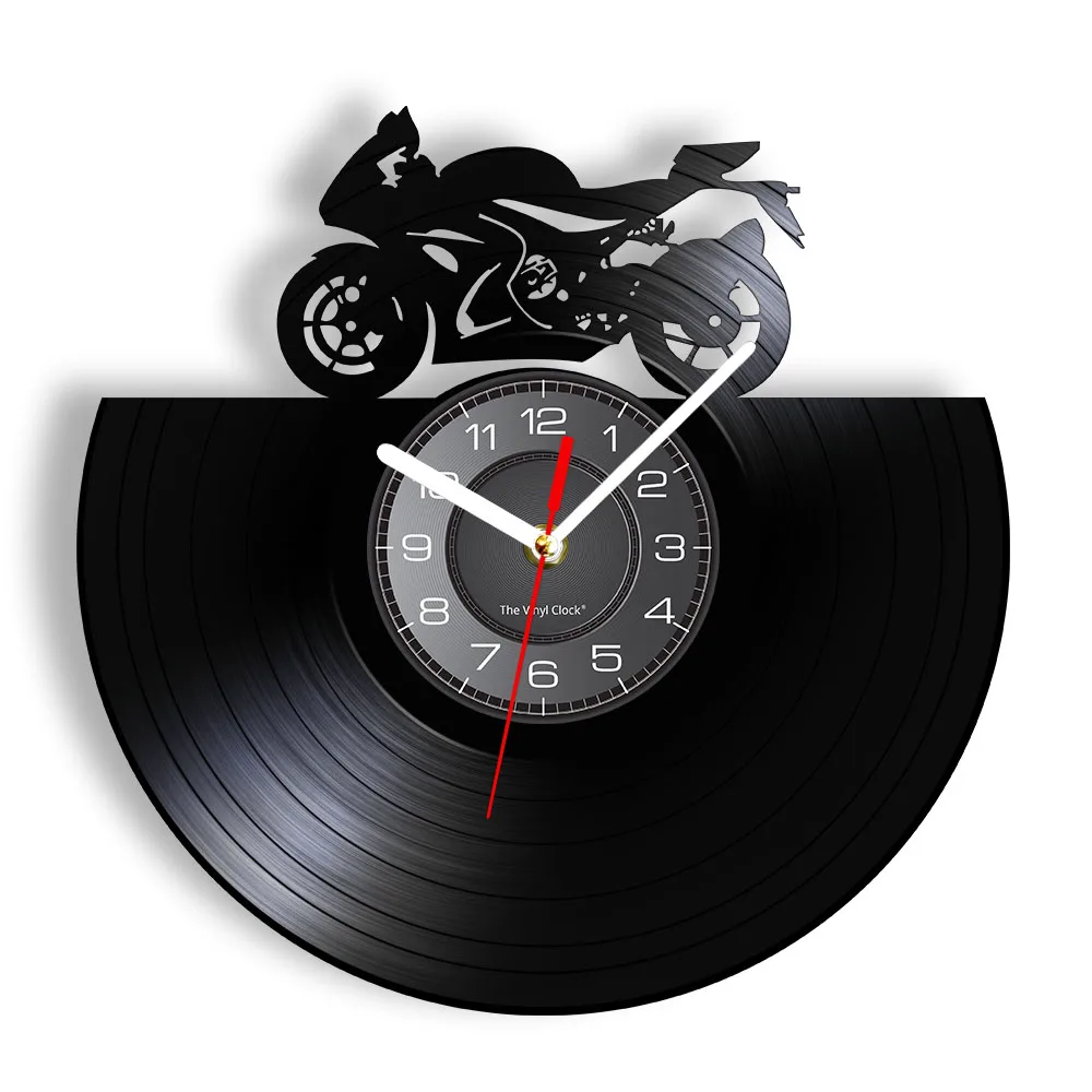 

Japanese Motorbike Vinyl Record Wall Clock Retro Home Decor Motorcycle Riding Art Modern Design Wall Watch for Racing Bike Racer