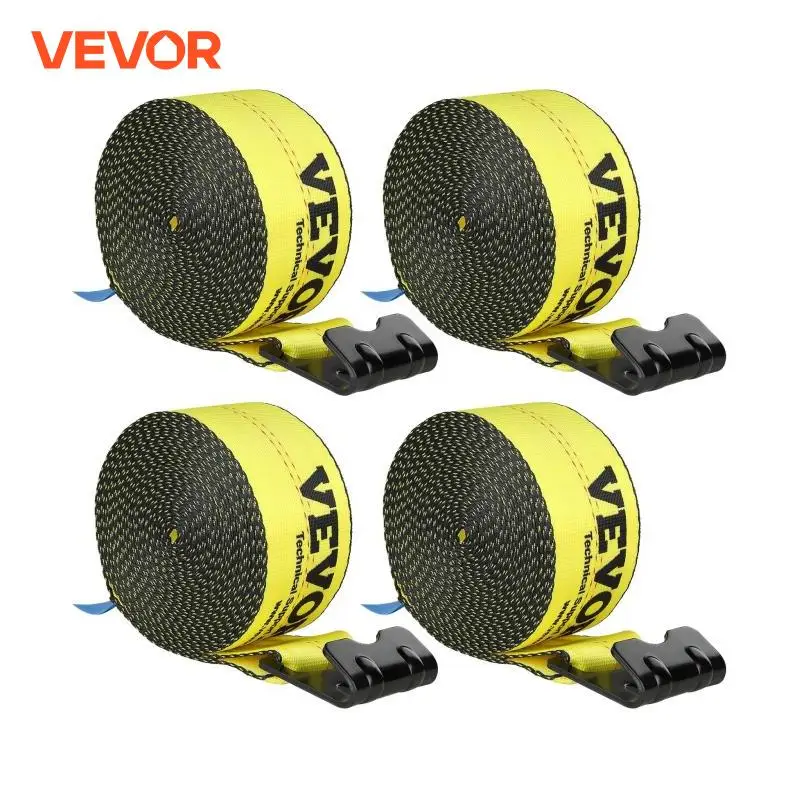 VEVOR 4/10 Pack Winch StrapsTruck Straps with Flat Hook Flatbed Tie Downs Cargo Control for Trailers Farms Rescues Tree Saver