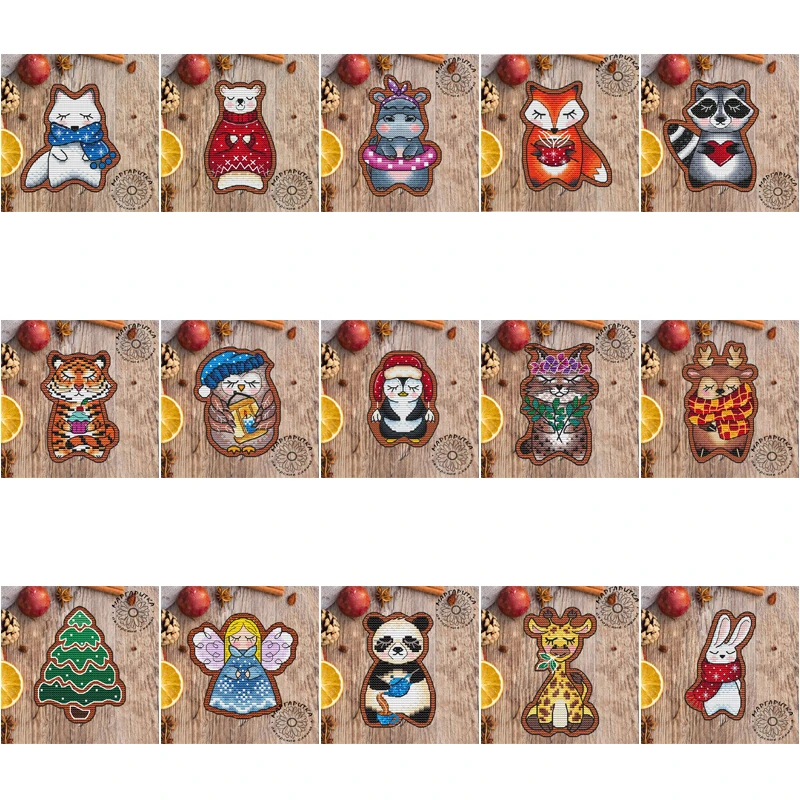 Kühlschrankmagnet Kreuzstich-Set mit Zählvorrichtung, Kreuzstich-Plastik-Leinwand, Letistitch Kühlschrankaufkleber, Lebkuchen