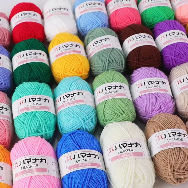 

Crochet Yarn 4ply Cotton Blended Yarn Handmade Milk Cotton Yarn Knitting Wool Needlework Dyed Lanas Threads for Knitting Yarn