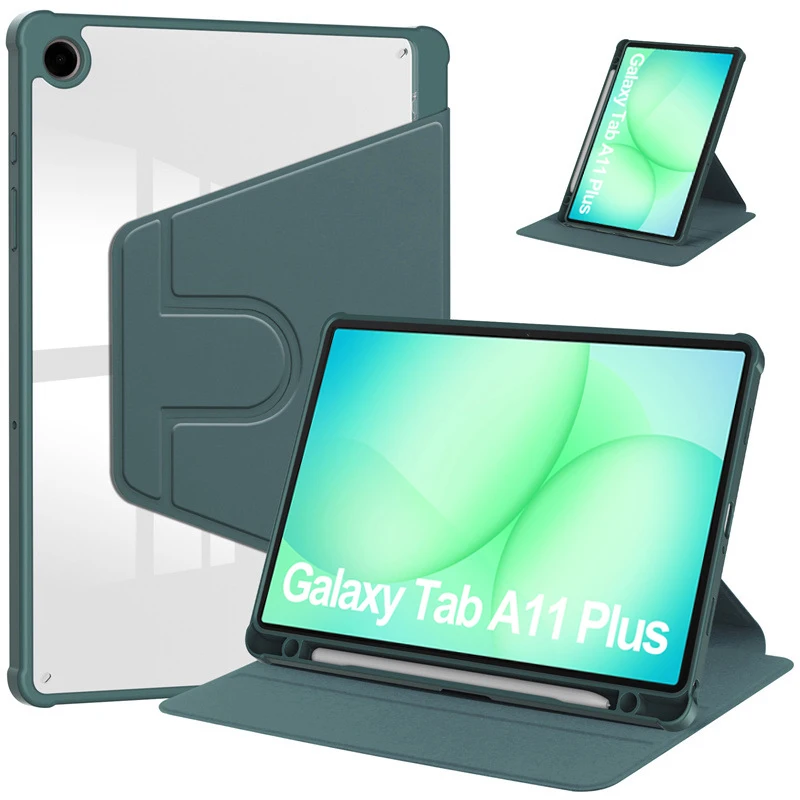 Enhanced Rotating Magnetic Acrylic Back Tablet Case with Pencil Holder