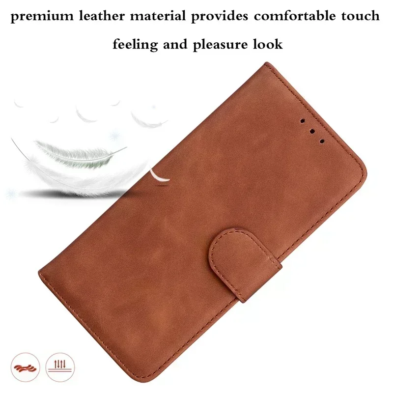 Solid Color Leather Flip Phone Case with Wallet Card Slots