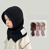 Korean Kids Balaclava Hat Boy Girl Winter Warm Scarf Cap Soft Woolen Knitted Ear Protection Headgear Children Hood Beanies
