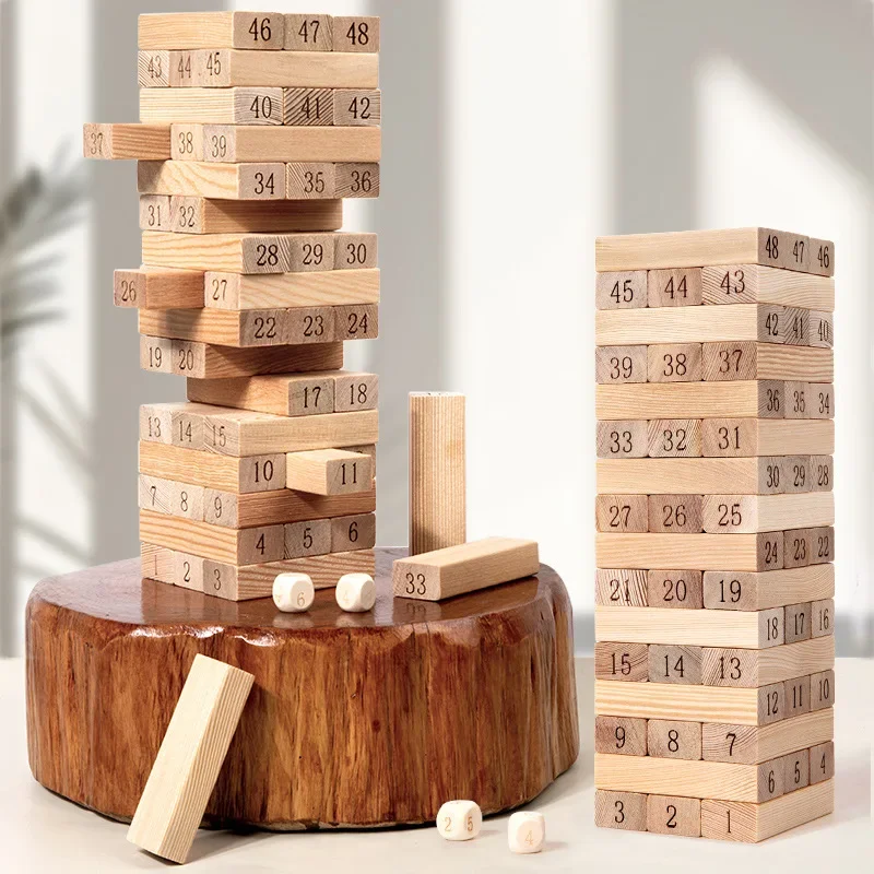 Children's Educational Stacking Blocks Game High Abstraction Wooden Building Blocks Nesting Sorting Wooden Puzzle Toys
