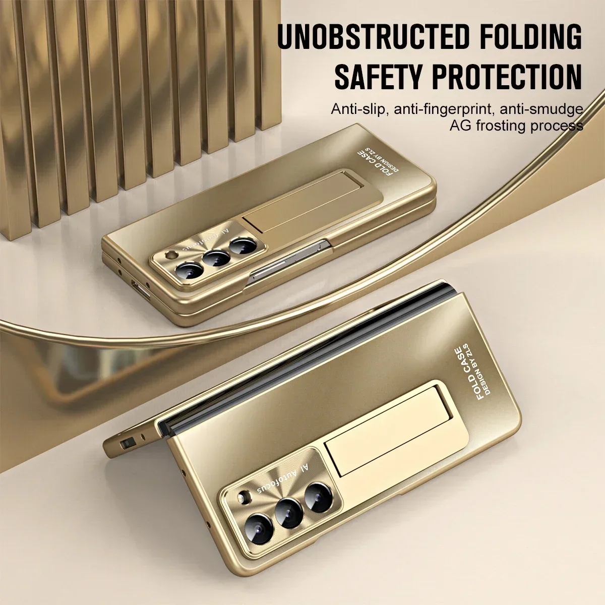 Plating Hinge 360° Screen Protector with Pen & Kickstand - AG Matte Shockproof Case