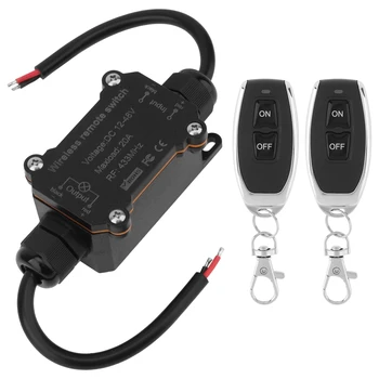 Interruttore Telecomandato DC 12V-48V Carico Massimo 20A Modulo RF Relè ON/OFF Impermeabile Kit Trasmettitore 433Mhz per Pompa/Luci/Ventilatore