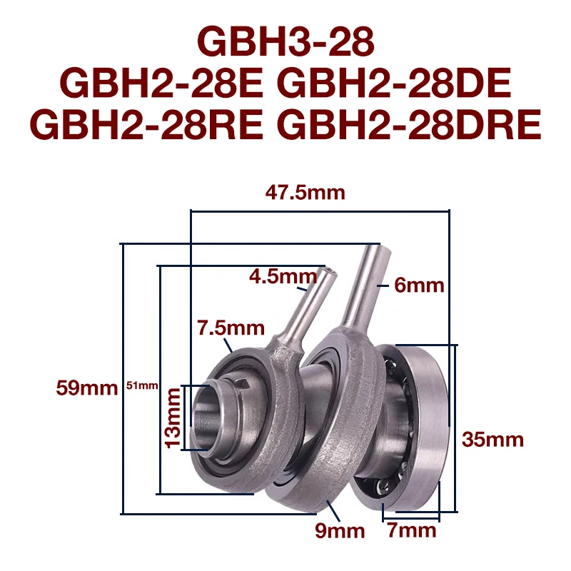 GBH2-28 Swing Bearing Accessories for Bosch GBH2-28 DRE GBH3-28 Electric Hammer Power Tools Double Swing Bearing Replacement gbh2 28 swing bearing accessories for bosch gbh2 28 dre gbh3 28 electric hammer power tools double swing bearing replacement