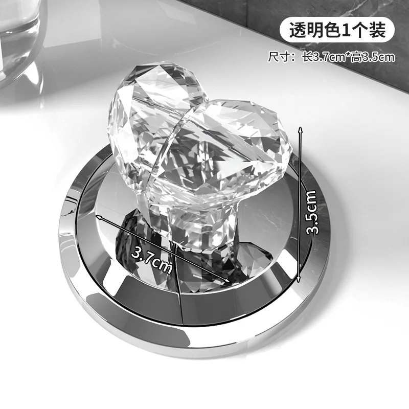 Toilet Flush Button Transparent Heart Shaped Toilet Press Creative Multi Functional Toilet Tank Button Flushing and Lifting Cap Assistant