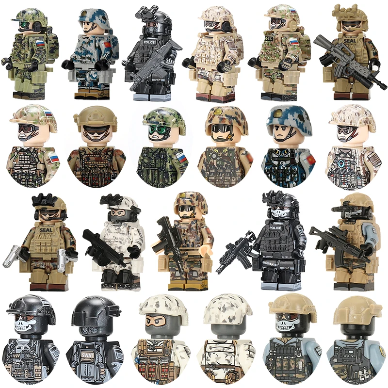 FREE LEGO BRICK 10pc Russian Soldier Set Army Military WWII Custom Minifigure 