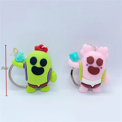 3D Cartoon Keychain Accesorios Sandy Hero Schoolbag Pendant Key Bag Decoration Collection Ornament Kids Toys Birthday Gift