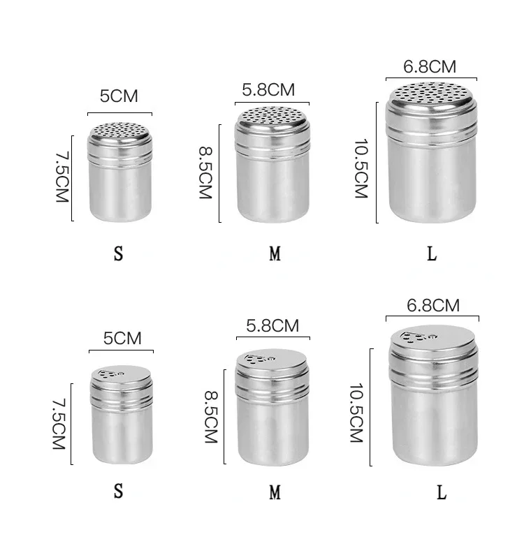 Description Picture 2 of itemSalt Sugar Bottle Rotating Cover Multi-purpose Stainless Steel Kitchen Gadgets Spice Pepper Shaker Spice Jar Seasoning Can