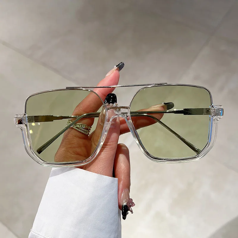 KAMMPT Vintage Oversized Sunglasses Fashion Men Women Square Shades Eyewear Trendy Ins Popular Brand Design UV400 Sun Glasses - Image 2