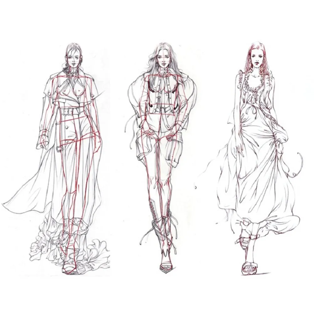 Fashion Illustration Ruler Template Ruler Figure Sewing Design Proportion Costume Designing Tools Designer Drawing Accessories sewing template