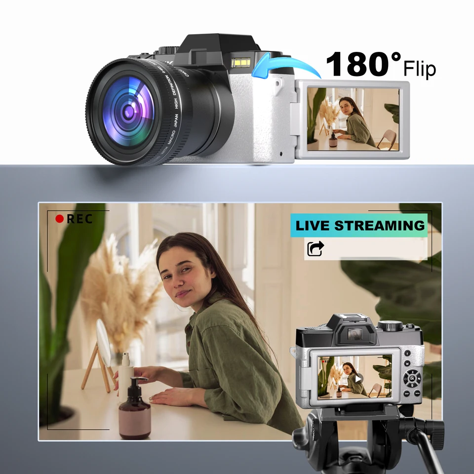 NBD ビデオカメラ 4800万画素 60fps 32gb Tfカード付属 NBD ビデオカメラ4800万画素 60fps 32gbカード付属 【公式通販】