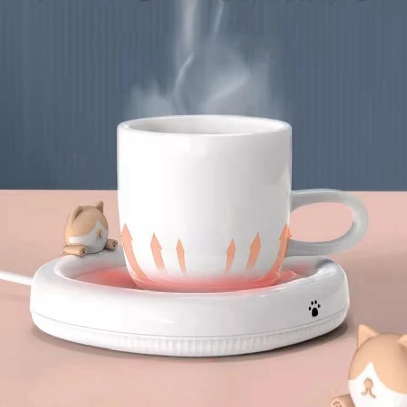 220V Electric Heating Coaster Heater Mug Warmer For Coffee Milk Tea Thermostatic Heating Mat 3 Gear Temperature Kitchen Supplies