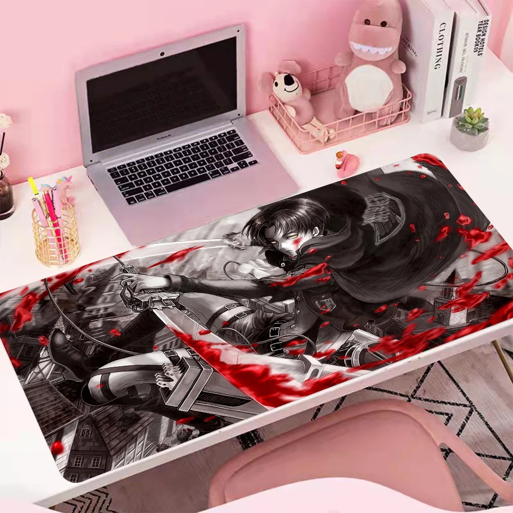 

Rubber Mousepad Attack on Titans XL Mouse Pads Gamer Cabinet Carpet Stitched Edge Computer Anime Keyboard Mat Non-slip Deskmats