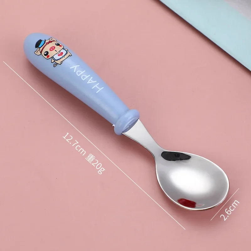 Baby Gadgets Tableware Set Children Utensil Stainless Steel Toddler Dinnerware Cutlery Cartoon Infant Food Feeding Spoon Fork learning spoons