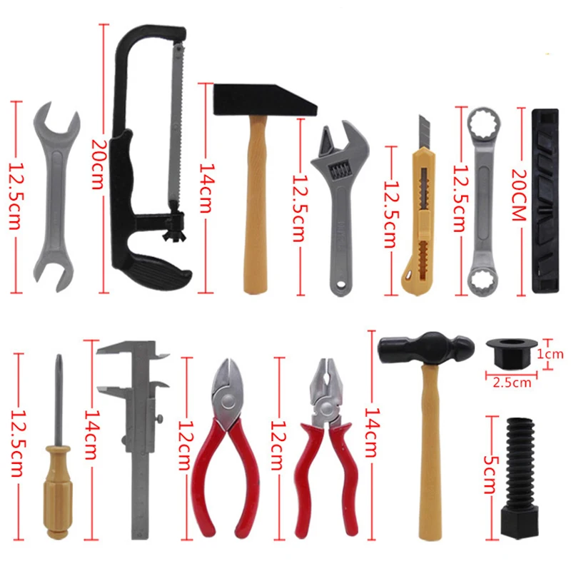 Plastic Construction Toys Kids Repair Toys Kids Construction Toys Kids Pretend Play Set 14pcs/lot Simulation Repair Drill Tools Set Children Pretend Play Boy Safe Plastic Maintenance Tool Screwdriver Children Toy DDJ