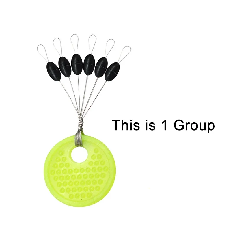 10 Group Rubber Silicon Space Bean Sea Carp Fly Fishing Black Rubber Oval Stopper Fishing Float Bobber 60pcs fishing float
